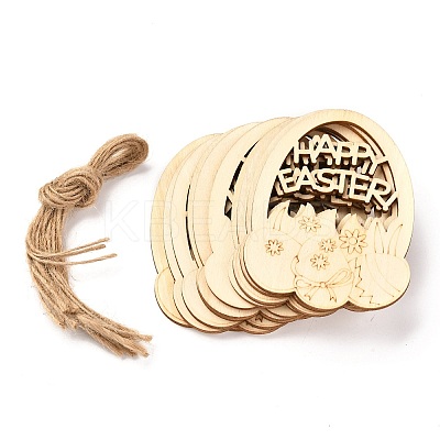DIY Egg Shape Handmade Hollow Out Graffiti Wood LS-WOOD-G007-03-1