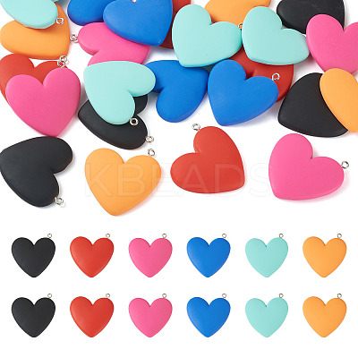 24Pcs 6 Colors Opaque Resin Pendants CRES-TA0001-20-1