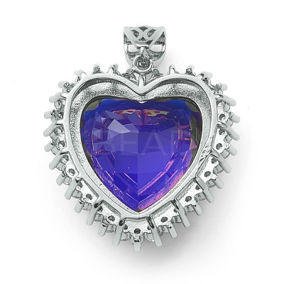 Transparent Faceted Glass Pendants ZIRC-I050-02P-1