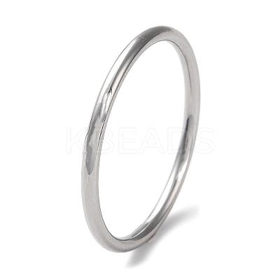 Non-Tarnish 304 Stainless Steel Simple Plain Band Finger Ring for Women Men RJEW-F152-01H-P-1