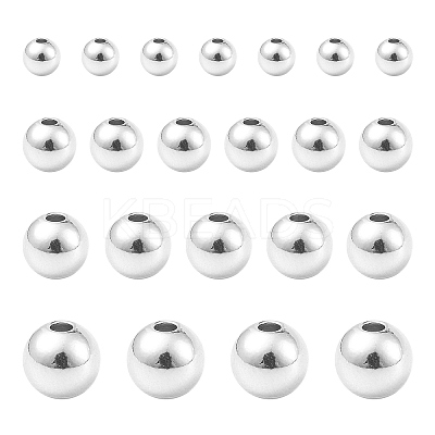 200Pcs 4 Styles Rack Plating and PVD Vacuum Plating Brass Round Spacer Beads KK-CJ0001-91-1
