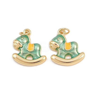 Brass Enamel Pendants KK-B157-25G-1