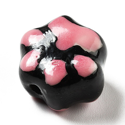 Handmade Printed Porcelain Beads PORC-F005-02B-1