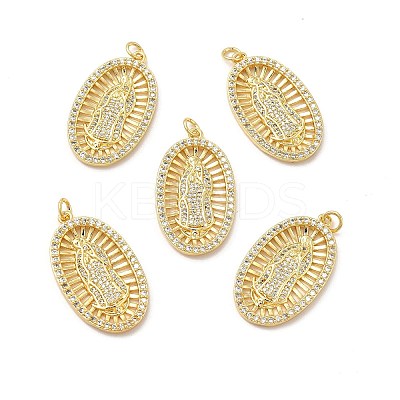 Brass Micro Pave Cubic Zirconia Pendants KK-E068-VB095-1