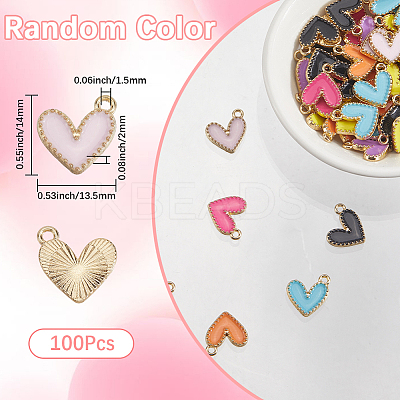 100Pcs Alloy Enamel Charms ENAM-SP0001-05-1