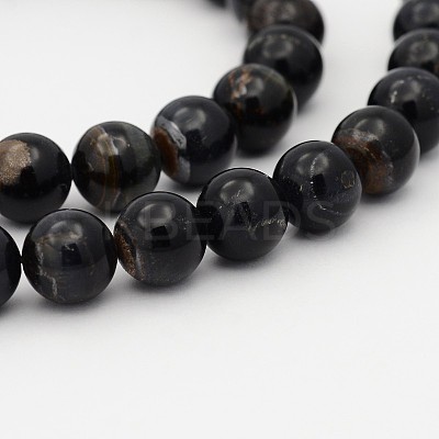 Natural Blue Tiger Eye(Dyed & Heated) Bead Strands G-P070-14-6mm-1