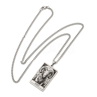 Non-Tarnish 304 Stainless Steel Tarot Pendant Necklaces NJEW-A026-01P-01-1