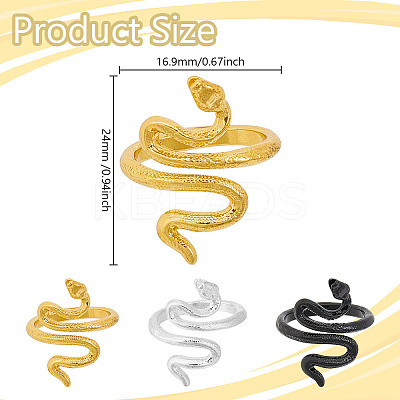 12Pcs 6 Colors Snake Alloy Wrapped Cuff Ring Yarn Guide Finger Holder DIY-FG0008-29-1
