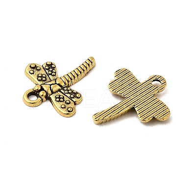 Tibetan Style Dragonfly Alloy Pendants TIBEP-A718-AG-NR-1