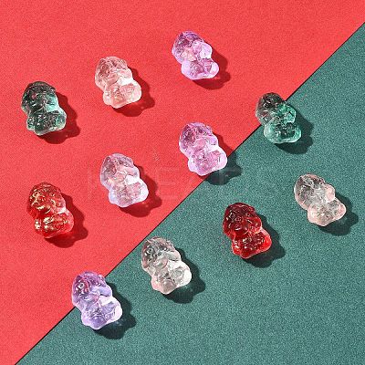 40Pcs Christmas Theme Transparent Glass Beads GLAA-FS0001-87A-1