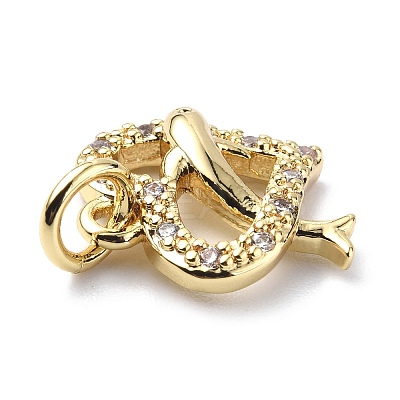 Brass Micro Pave Cubic Zirconia Charms ZIRC-F131-15G-1