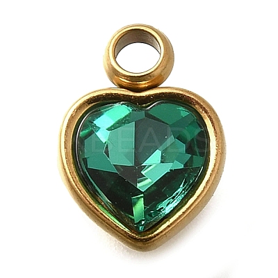304 Stainless Steel with Rhinestone Pendants STAS-Q346-01G-08-1