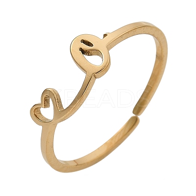304 Stainless Steel Cuff Rings for Women RJEW-D285-01G-O-1