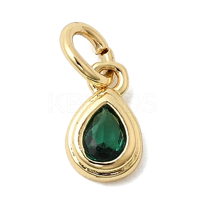 Brass Cubic Zirconia Charms KK-G554-02E-06-1