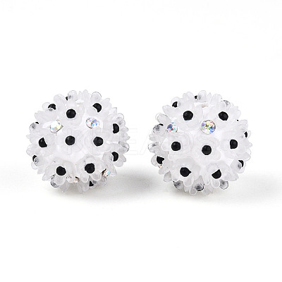 Handmade Polymer Clay Rhinestone with Resin Daisy Flower CLAY-T022-02B-1
