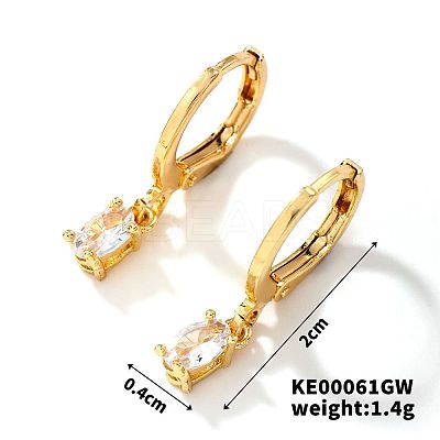 Fashionable Copper Inlaid Zircon Hoop Earrings UQ9075-4-1