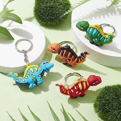 Cartoon Dinosaur PVC Plastic Keychain KEYC-JKC00673-1
