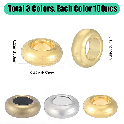 300Pcs 3 Colors Alloy Spacer Beads TIBEB-PA0001-10-1