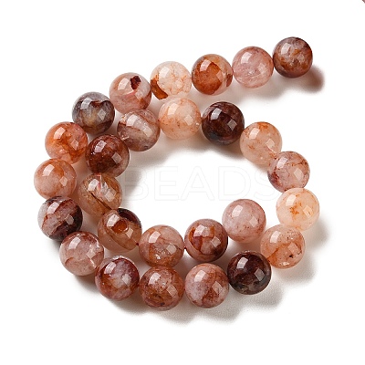 Natural Hematoid Quartz/Ferruginous Quartz Beads Strands G-H343-D14-14mm-1