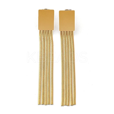 PVD Vacuum Plating Golden 304 Stainless Steel Dangle Stud Earrings EJEW-D083-08A-G-1