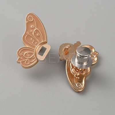 Butterfly Shape Alloy Enamel Adjustable Jean Button Pins LS-FIND-WH0609-81KCG-01-1