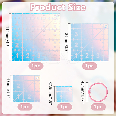 4Pcs 4 Styles Acrylic Sewing Patchwork Ruler DIY-DR0002-39-1