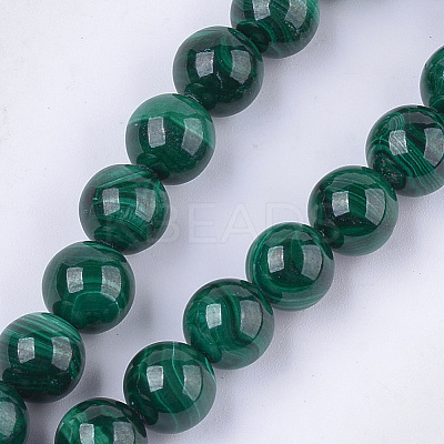 Natural Malachite Beads Strands G-S333-10mm-028-1
