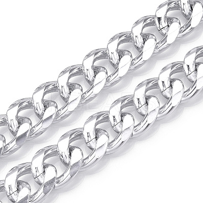 Aluminum Faceted Curb Chains CHA-N003-22S-1