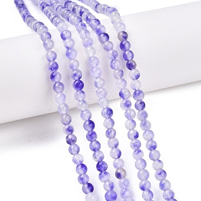 Dyed Natural White Jade Beads Strands G-T140-4mm-A09-1
