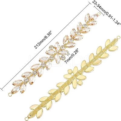 1Pc Shiny Flower Rhinestone Trim DIY-FG0003-35-1