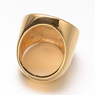Fancy Style Ion Plating(IP) 316 Surgical Stainless Steel Shell Wide Band Finger Rings RJEW-F045-11A-17mm-1