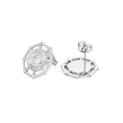 304 Stainless Steel Stud Earring Findings X-STAS-N097-247P-1