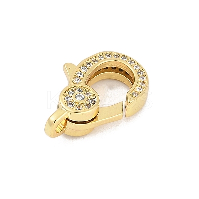 Brass Micro Pave Cubic Zirconia Lobster Claw Clasps KK-M311-28G-01-1