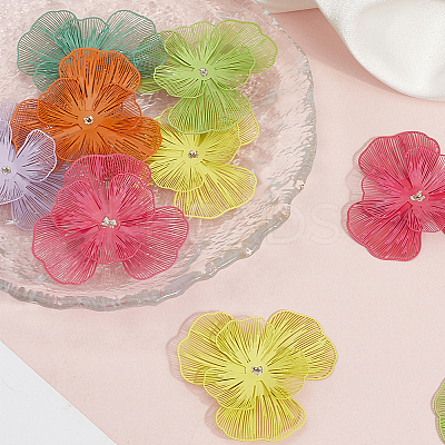 12Pcs 6 Colors Spray Printed 430 Stainless Steel Bead Caps STAS-BBC0008-26-1