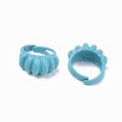 Spray Painted Alloy Cuff Rings X-RJEW-T011-24B-RS-1