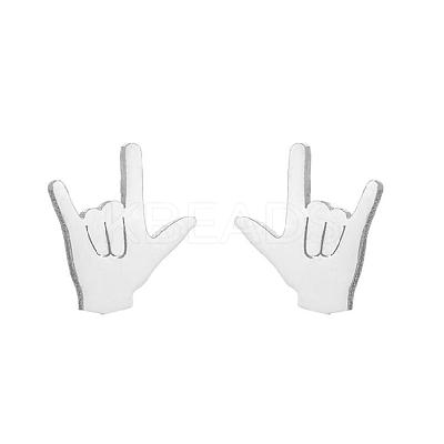 304 Stainless Steel Stud Earrings WG98C66-02-1