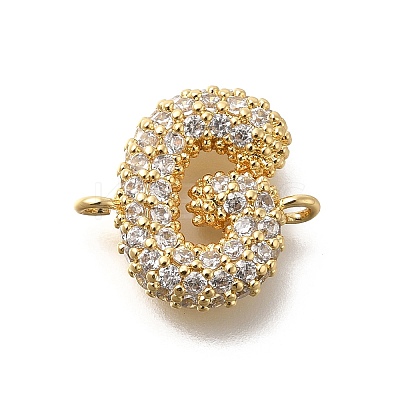 Brass Micro Pave Cubic Zirconia Letter Links KK-I717-04G-1