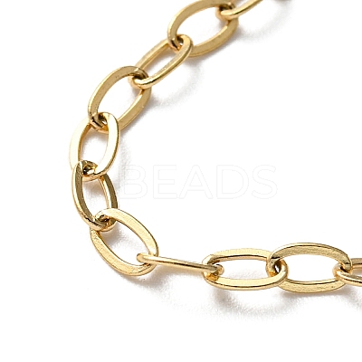 304 Stainless Steel Cable Chain Bracelet for Women BJEW-B064-13G-1