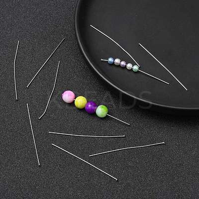 Tarnish Resistant Jewelry Tools and Equipment Decorative Stainless Steel Flat Head Pins X-STAS-E023-0.6x50mm-1