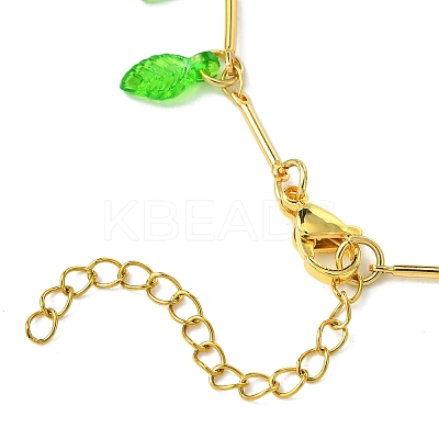 Brass Bar Link Chains Charm Bracelets BJEW-JB11523-03-1