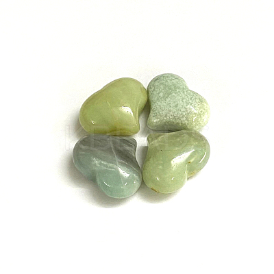 Natural Flower Amazonite Heart Palm Stone G-F659-A10-1