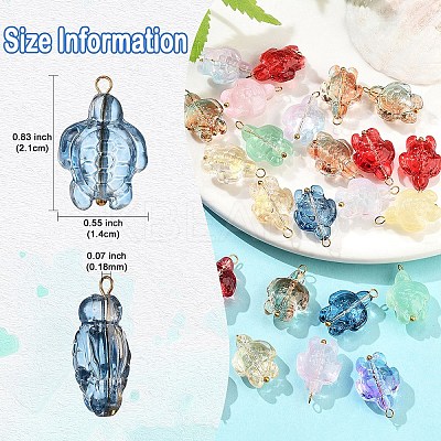 30Pcs Glass Pendants PALLOY-YW00034-1