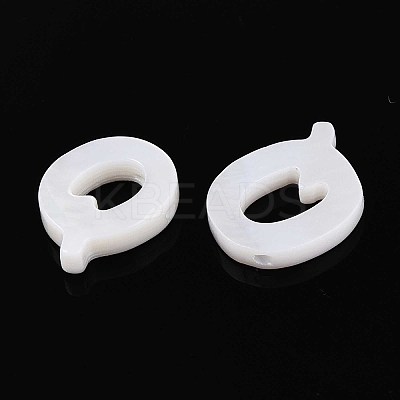 Natural Freshwater Shell Letter Charms BSHE-ZX007-02Q-1