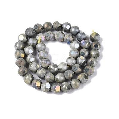 Ombre Effect Dyed Electroplate Opaque Glass Beads Strands EGLA-Q130-01A-02-1