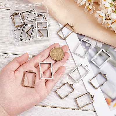 Rack Plating Alloy Photo Locket Pendants PALLOY-OC0001-59-1