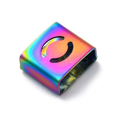Ion Plating(IP) 304 Stainless Steel Square Slide Charms STAS-L132-26O-M-1