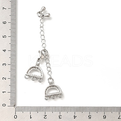 6-Holes 3-Strands Brass Lobster Claw Clasps KK-K388-71P-1