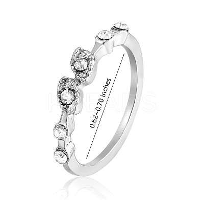 15Pcs 15 Style Crystal Rhinestone Teardrop & Horse Eye & Leaf Finger Rings JR938A-1