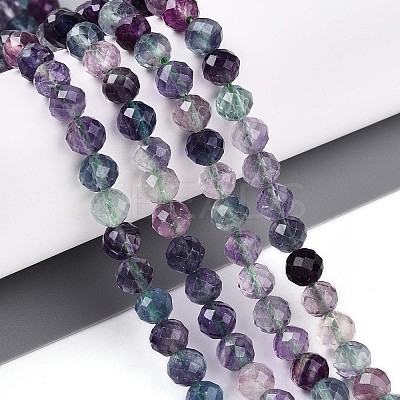 Natural Rainbow Fluorite Beads Strands G-S345-6mm-29-1
