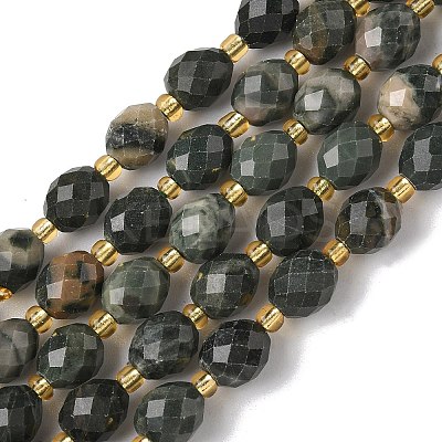 Natural Green Wood Lace Stone Wooden Jasper Beads Strands G-F809-A30-01-1